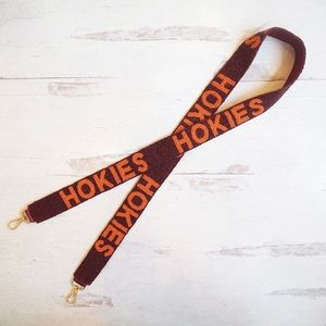 Beaded Virginia Tech Go Hokies Collegiate Game Day purse straps